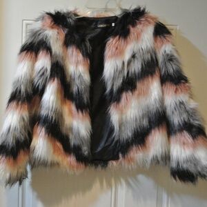 WOMENS VINTAGE LANSHIFEI FAUX FUR COAT